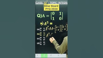 1 Marks Question Bihar Board PYQ 2024 Matrix And DETERMINANTS Class 12 Board Exam 2025 NCERT #bihar