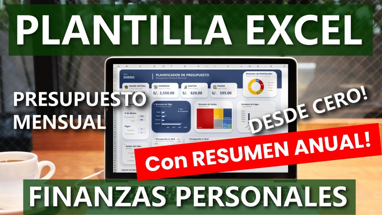 Plantilla Excel Finanzas: Presupuesto Mensual Con Resumen Anual Incluido