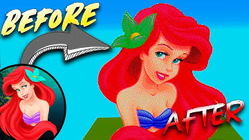 The Little Mermaid Ariel - Pixel Art Minecraft in 1 minute