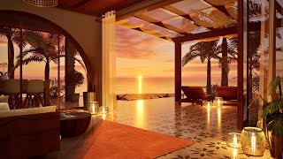 Ocean Sunset Villa Ambience  Relaxing Ocean Beach Sound for deep relaxation