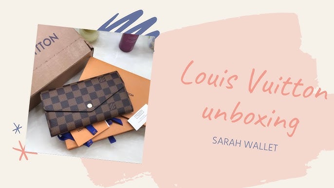 Unboxing + Review: Louis Vuitton Sarah Wallet♥  Louis vuitton sarah wallet,  Louis vuitton, Wallet