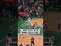 Joel Embiid met Jaylen Brown at the rim 😮