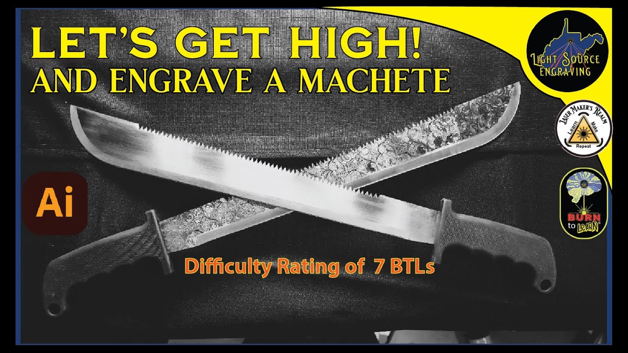 Make a Harbor Freight Machete laser engraving template with illustrator YouTube