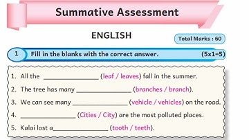 EE 5th standard English term 1 work book answers summative assessment