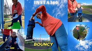 Albie Trampoline, slide, roundabout in the park #insta360 #insta360onex2 #capcut #4k