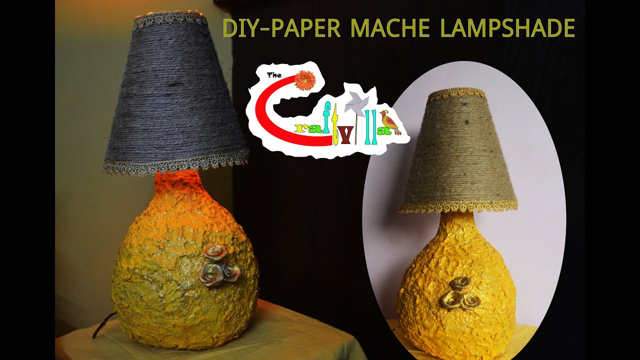 DIYPaper Mache Lampshade Newspaper Lamp Home Decor Idea YouTube