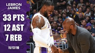 Lebron james goes for a double-double with 33 points and 12 assists
while knocking down six 3-pointers to push the los angeles lakers past
atlanta hawks ...