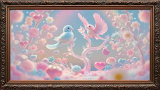 Dreamy Pastel Peacock Love Garden | 4K Relaxing Wall Art for Calm Spaces screenshot 4