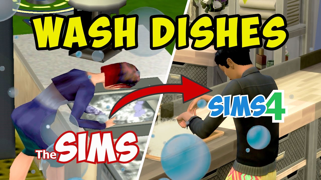 Sims 1, Sims 2, Sims 3, Sims 4 Hand Wash Dishes Evolution YouTube