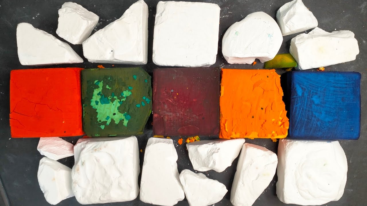 Dyed gym chalk with jumbos and chunks - YouTube