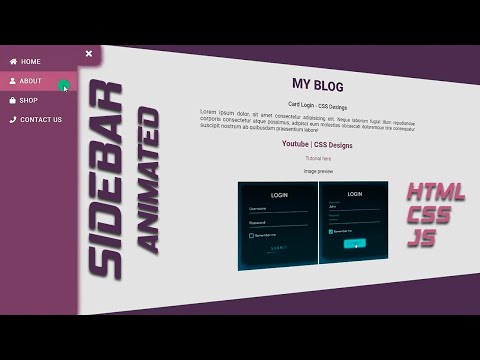 SIDEBAR ANIMATED USING ONLY HTML, CSS & JS