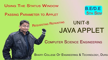 Requesting Repainting|Using The Status Window|Passing Parameter to Applet |By Mr. Neetish Chandrakar