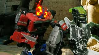 transformers revenge of the fallen optimus jet power vs megatro y fallen