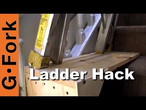 Use A Ladder On The Stairs- Ladder Stairwell Hack - GardenFork