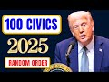 2025 U.S. Citizenship Test Official USCIS 100 Civics Exam Questions, Naturalization, Donald Trump