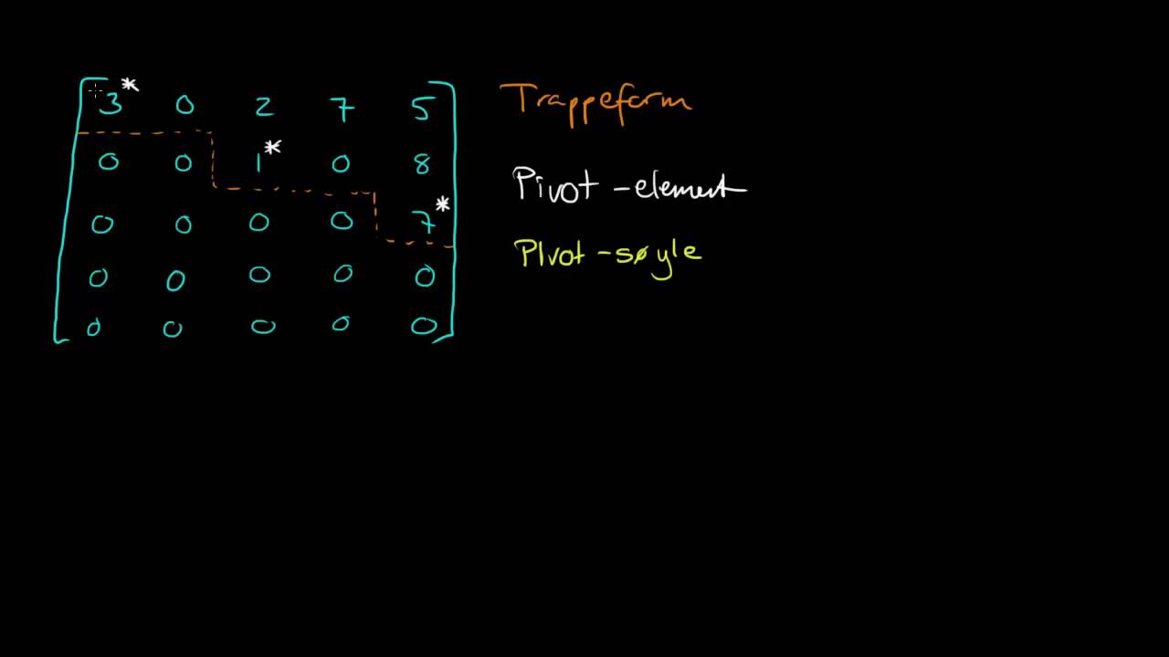 Gausseliminasjon 2 - Trappematriser, pivotelementer og pivotsøyler
