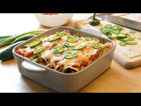 Healthy Beans & Veggie Enchiladas | Easy Dinner Party/Potluck Dish | Best Veg Fusion Mexican Recipe