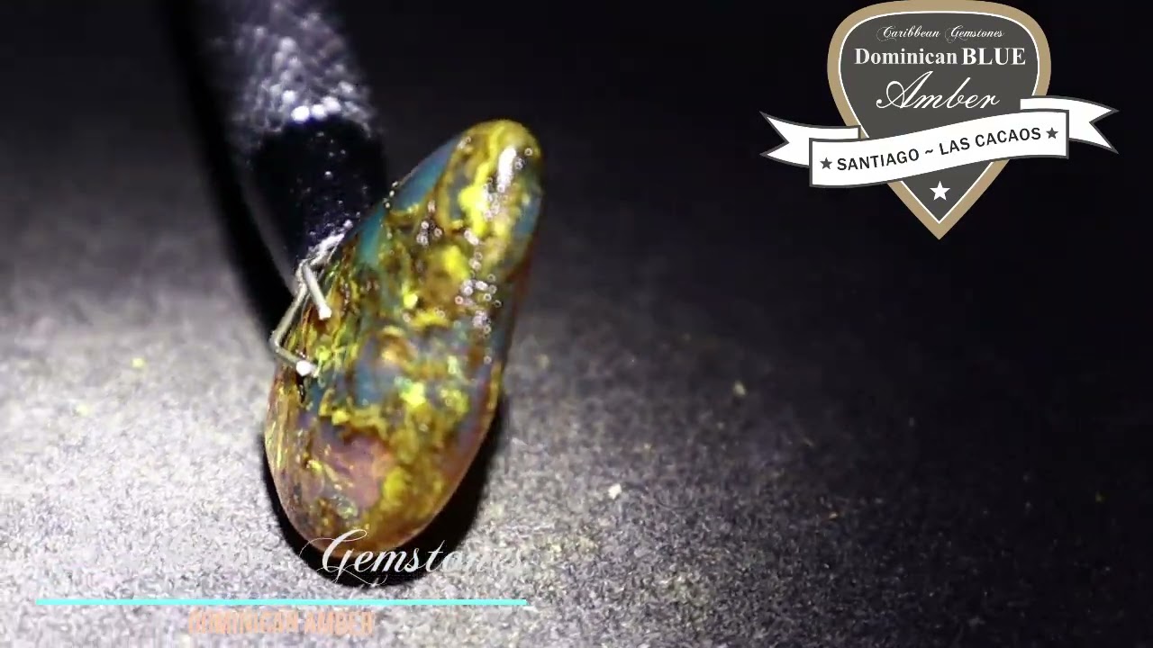 Polished Dominican Blue Amber Stone, good for pendant use
