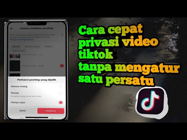 Cara cepat privasi video tiktok class=