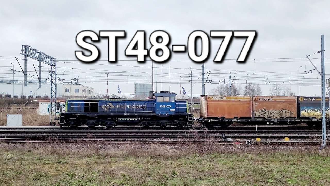 [ PKP Cargo ] Warszawa Okęcie - Piąta Rezerwa - ST48-077 - Paprykowe ...