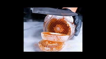 AI Cuts Frozen Honeycomb — Ultimate Summer ASMR! 🐝❄️ #SurrealASMR