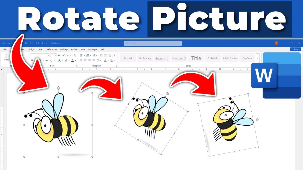 How to Rotate a Picture in Word - Rotate Image 90 Degrees - YouTube