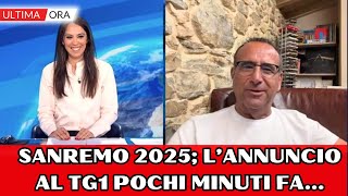 Sanremo 2025; Carlo Conti, l'annuncio in diretta al TG1 poco fa, conduttore e direttore artistico...