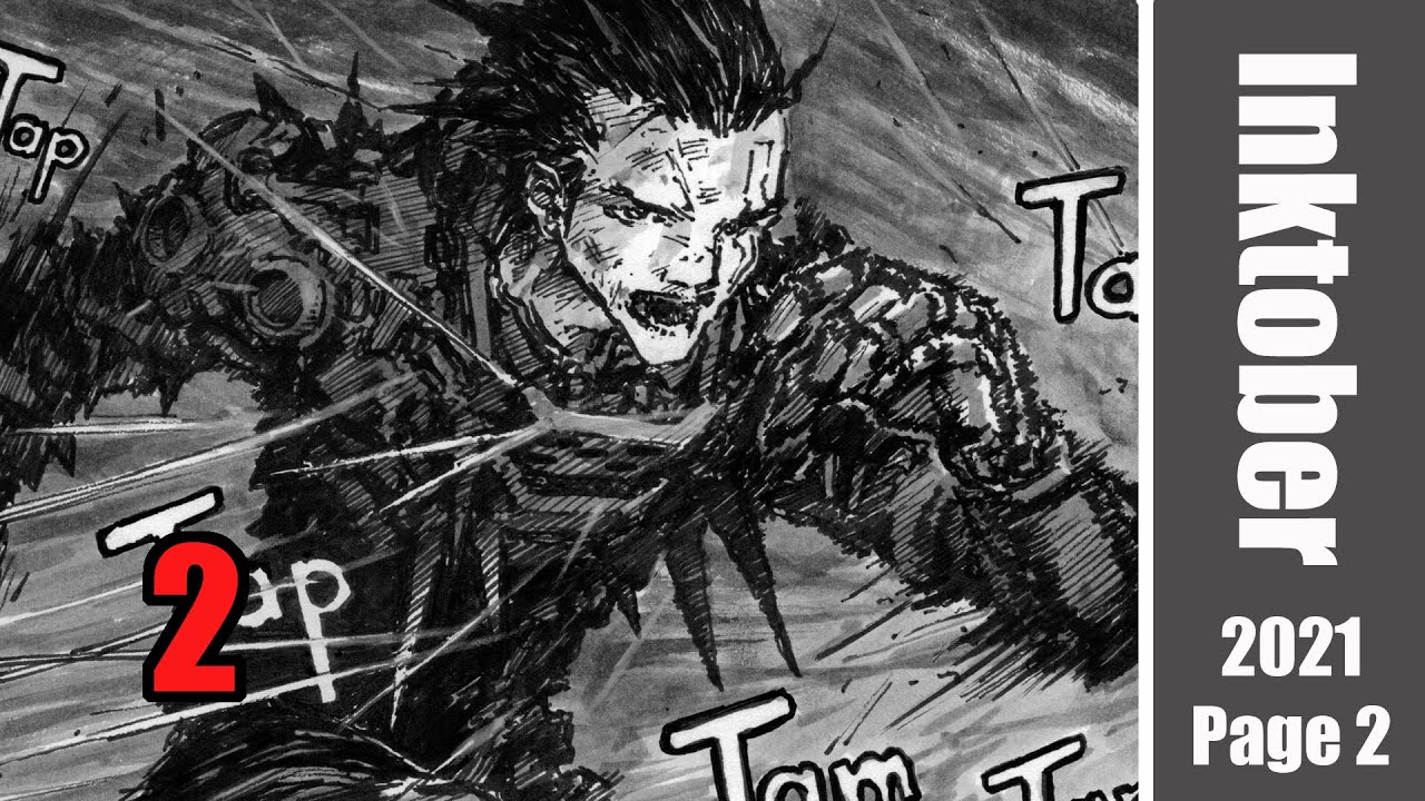 Drawing the second page of my Manga shortstory ( Seed of hope )  - Inktober 2021 | Red Hawk