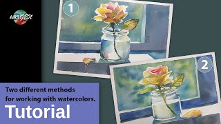 Comparing two primary watercolor techniques for painting