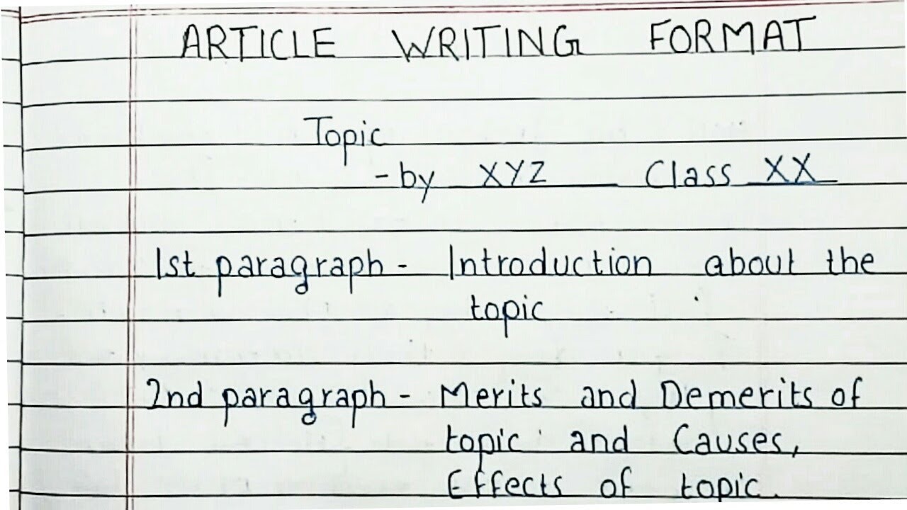 format of article writing class 12 cbse