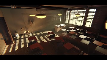 LUMINA Real time voxel Global Illumination with Sky Master volumetric lighting - Classroom demo