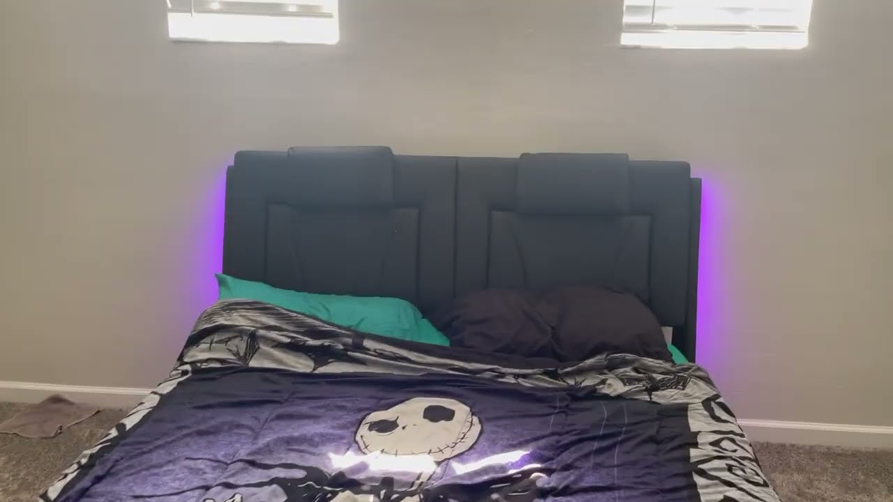 Keyluv Modern Upholstered Platform Bed Frame with Adjustable LED Headboard Review