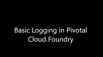 PCF Basic Logging Demo