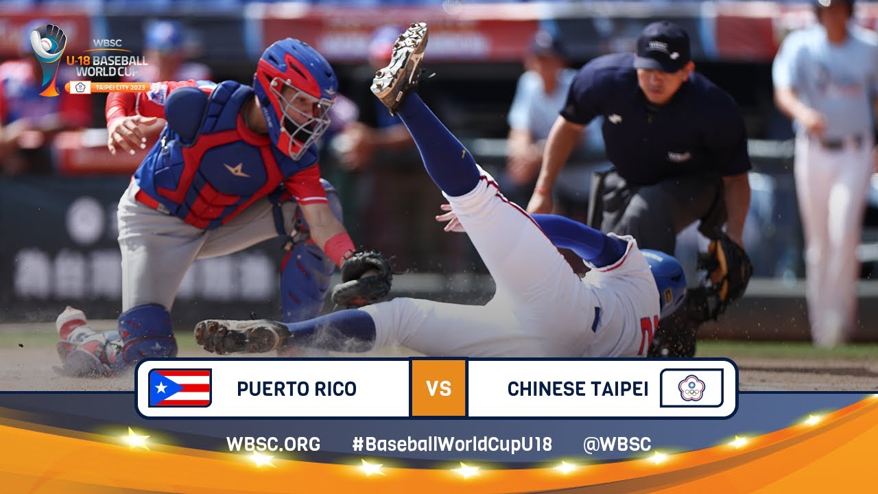 HIGHLIGHTS – Game 29 – Puerto Rico vs. Chinese Taipei – WBSC U-18 Baseball World Cup