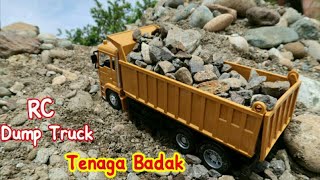 Rc Dump Truck Power test || Rc Dump Truck Uji Kekuatan Muat Pasir Dan Muat Batu