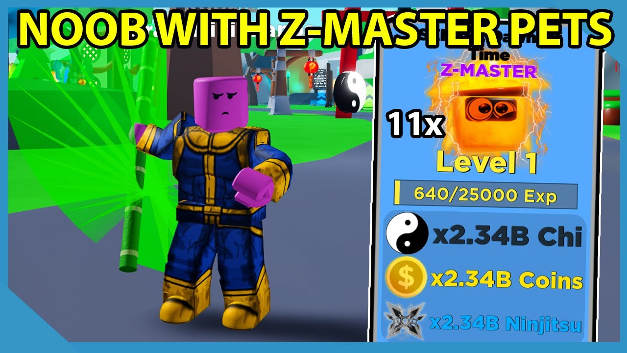 Statistik Video Youtube Untuk Noob Thanos With Full Team Of Z - full team of ninja master pets is overpowered roblox