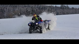 Yamaha Grizzly 700 4x4 winter fun best of snow drift
