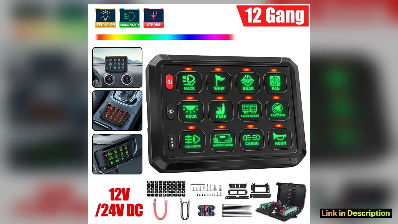 Universal 128 Gang Switch Panel RGB Led Work Light DIY Bar Switches Box Controller for Universal