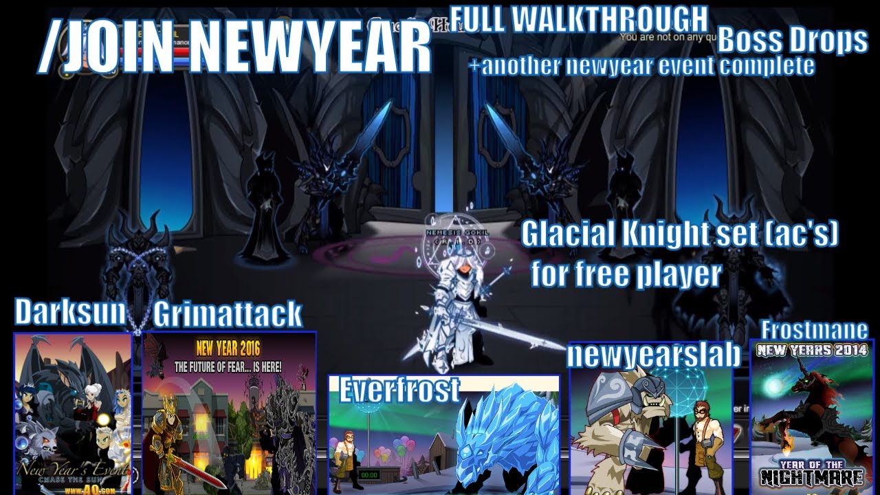 AQW  /JOIN NEWYEAR 2020 event ( Boss drops + walkthrough saga )
