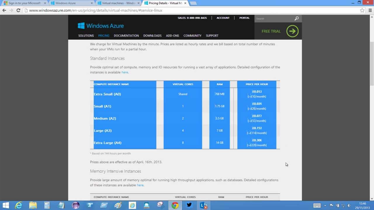 Step 1 of the Prime Challenge setting up a Windows Azure free trial
