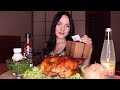 MUKBANG | Курица, салаты, поздравление | Chicken, salads, congratulations | не ASMR