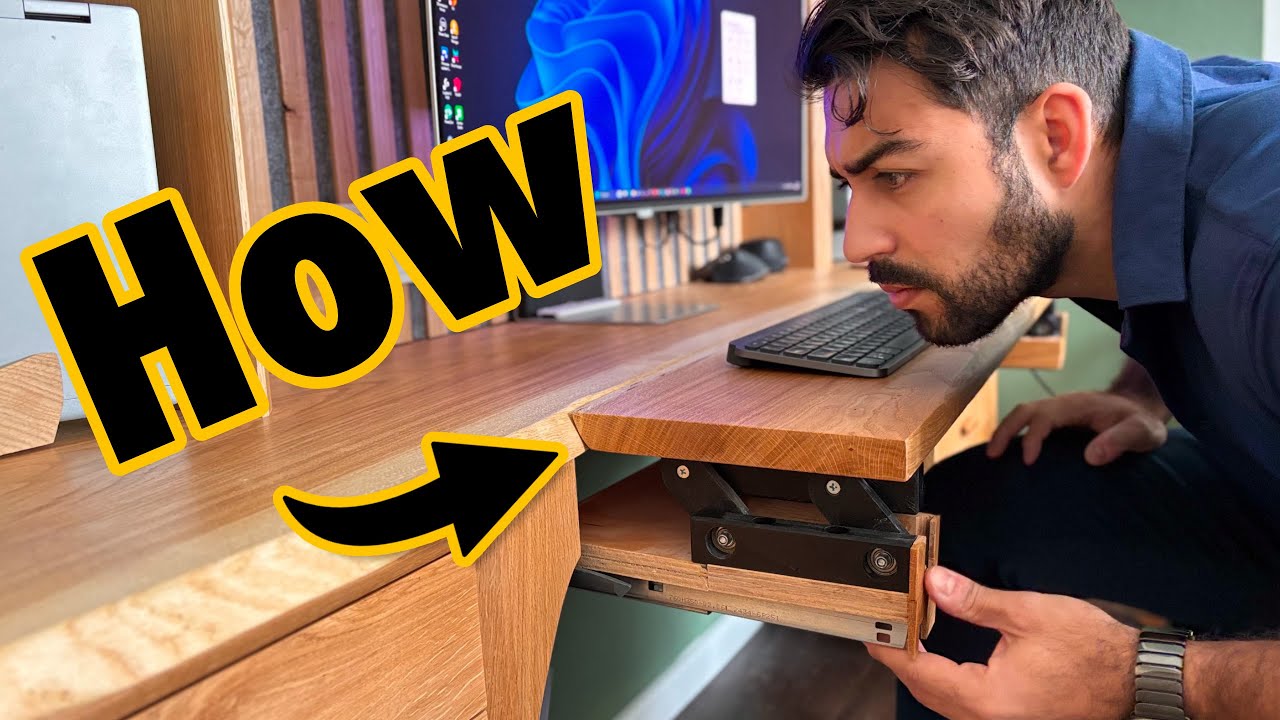 How I Built My Secret Sliding Keyboard Desk! - YouTube