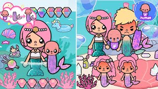 Mermaid Mom Hides That I'm Human To Make Dad And Sisters Love Me! | Toca Life Story | Toca Boca