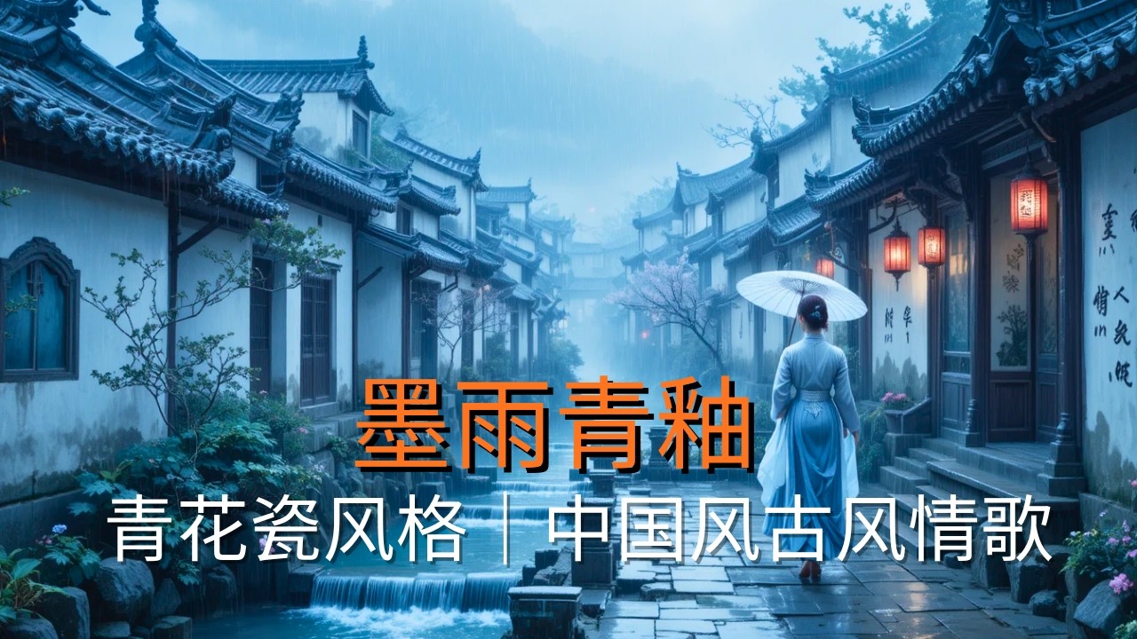 《墨雨青釉》｜Chinese Style Song｜青花瓷风格｜中国风古风情歌｜AI Music｜Mandopop Ballad