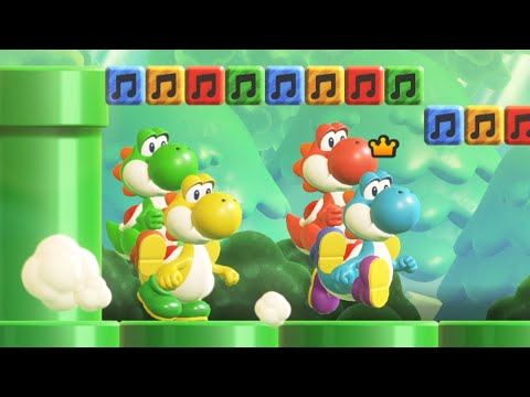 Playing As All 4 Yoshis At Once Super Mario Bros Wonder Full Game Playthrough