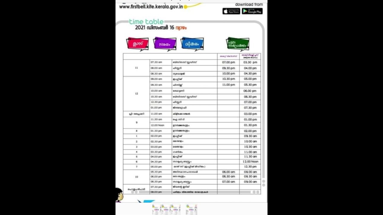 Tomorrow’s Timetable |16/12/2021 Thursday|first bell 2