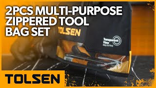TOLSEN 2Pcs Multi-Purpose Zippered Tool Bag Set