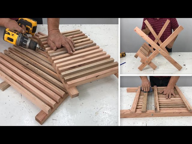 Escurridor de Platos plegables de Madera Fácil de Hacer y Bonito