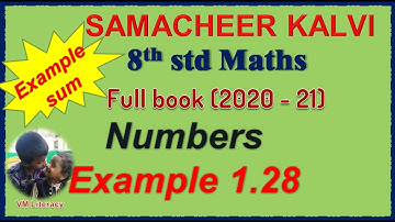 TN 8th maths full book / Numbers / Example sum 1.28 / samacheer kalvi 2020-21