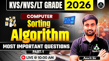 Sorting Algorithm | KVS/NVS Computer Important Questions |KVS/NVS & LT Grade 2026 | Result Guru